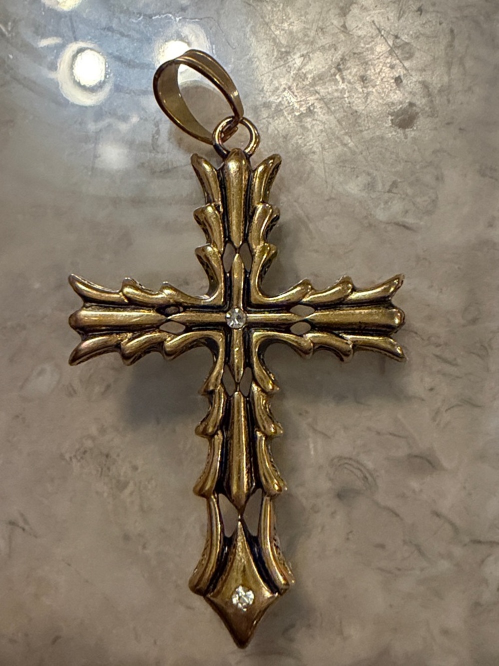 Gold Decorative Cross Pendant - Unbranded